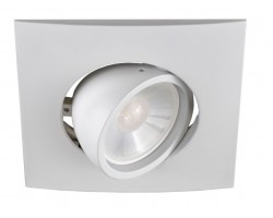 Foco basculante cuadrado empotrar 105mm Blanco, para Lámpara GU10/MR16